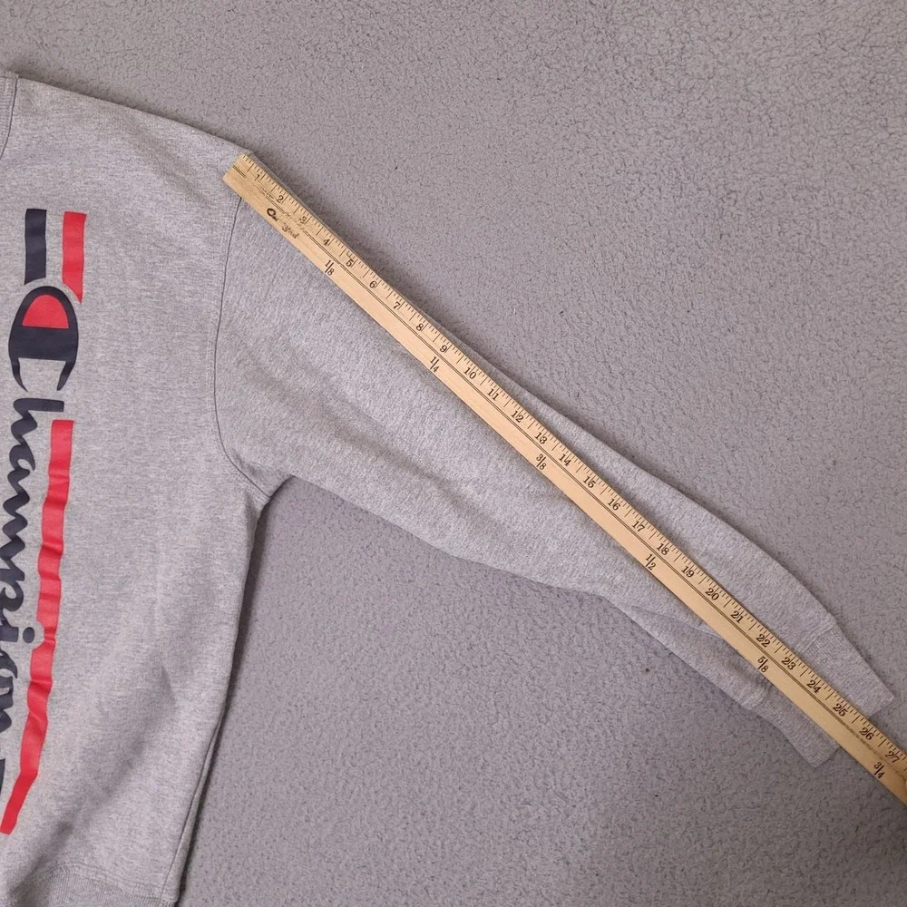 Champion Sweatshirt‎ Mens XL Gray Vertical Script Logo Crewneck Pullover